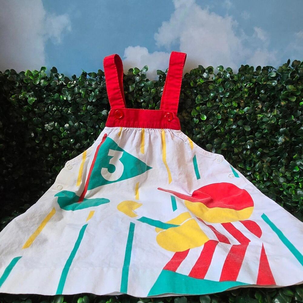 toddler vintage smock dress primary colors